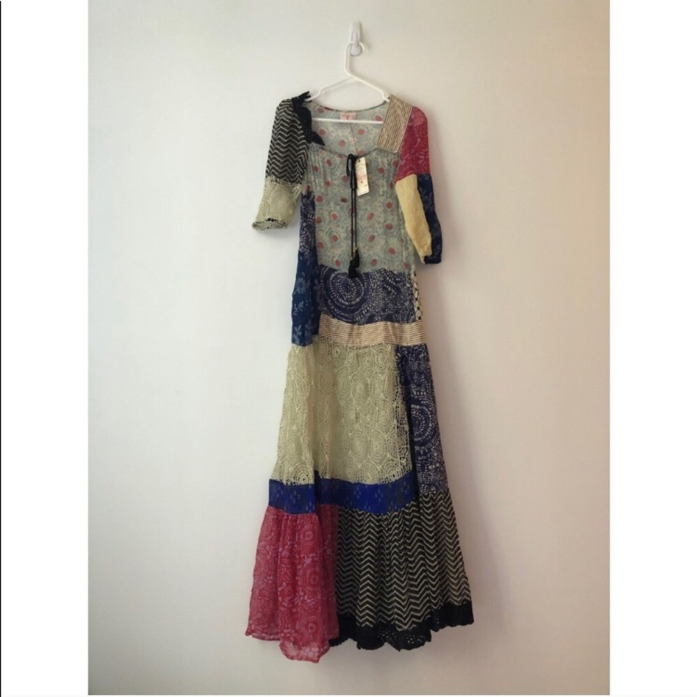 Boho mixed print maxi dress. Tracy Reese •NWT•